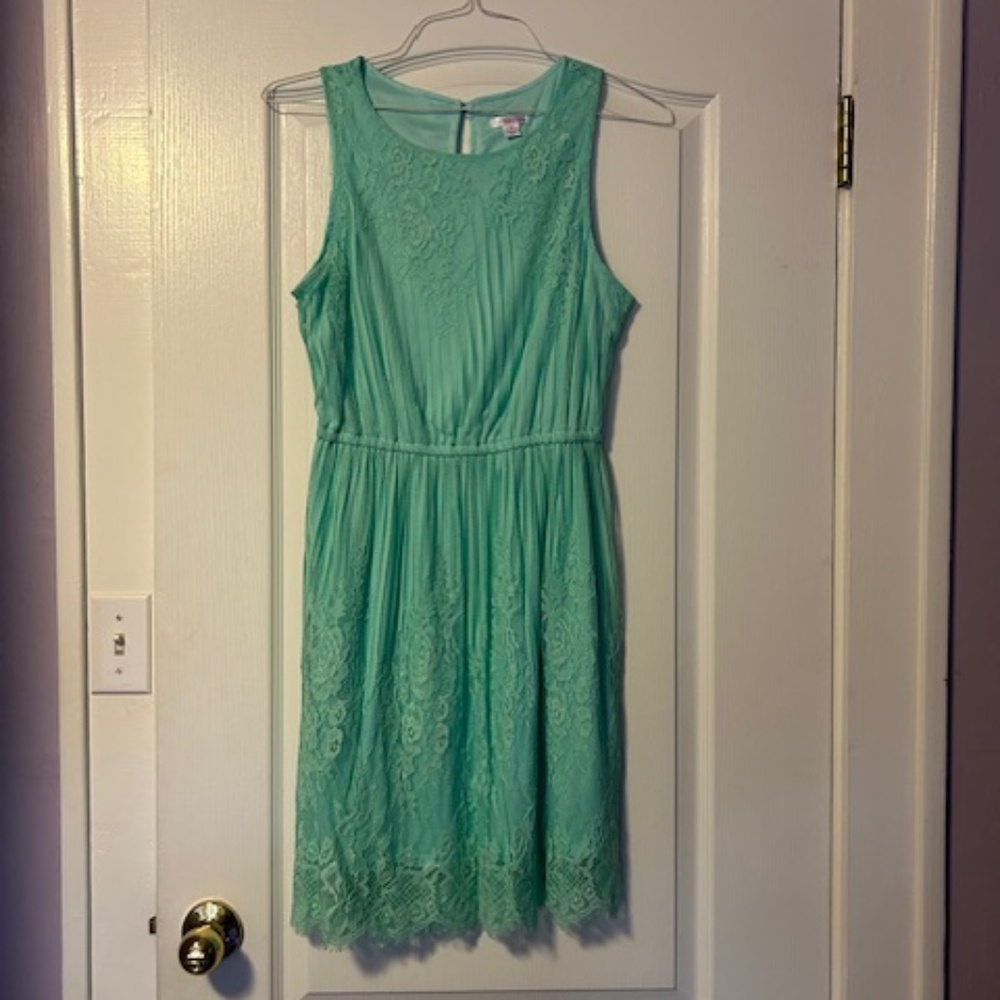Teal Xhilaration lace sleeveless dress -M